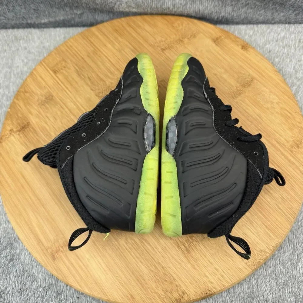 Nike Little Posite One Shoes Toddler Size 9C Black Volt HF0975-001 No Insoles